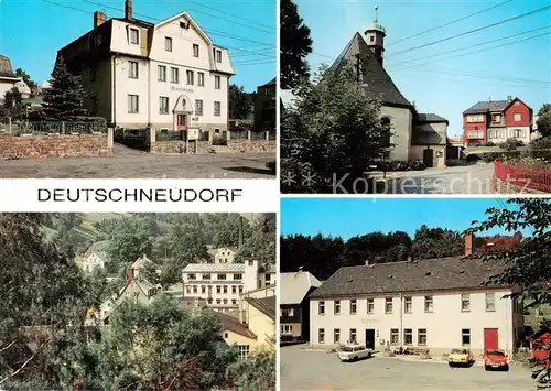 AK / Ansichtskarte  Deutschneudorf_Erzgebirgskreis Rathaus Kirche Leuchtenbau Gasthof Oberlochmuehle 