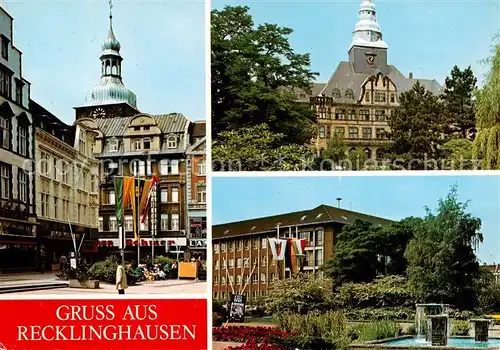 AK / Ansichtskarte  Recklinghausen_Westfalen Markt Rathaus Brunnen Recklinghausen_Westfalen