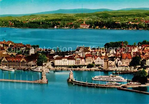 AK / Ansichtskarte 73814067 Lindau_Bodensee mit Bad Schachen Fliegeraufnahme Lindau Bodensee