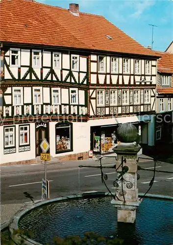 AK / Ansichtskarte  Tann_Rhoen Marktbrunnen mit Elf Apostelhaus Tann_Rhoen