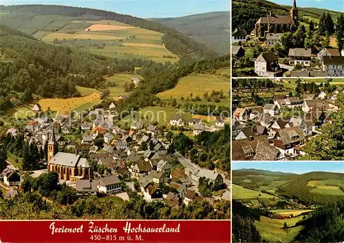 AK / Ansichtskarte 73814083 Zueschen__Sauerland Fliegeraufnahmen Kirche Panorama 