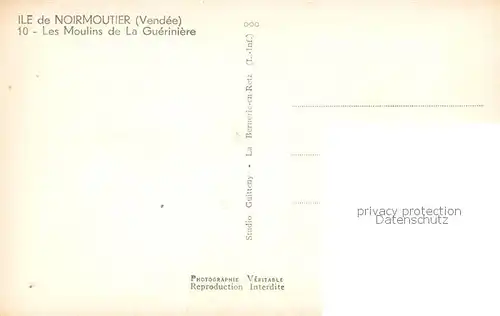 AK / Ansichtskarte Ile_de_Noirmoutier Les Moulins de La Gueriniere Ile_de_Noirmoutier