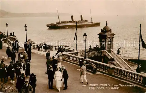 AK / Ansichtskarte  Monte-Carlo_Monaco Les Terrasses Paquebot en Rade 