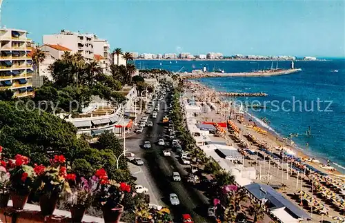 AK / Ansichtskarte Cannes_06 LeBoulevard Jean Hibert et la Plage du Midi Au fond la Pointe du Palm Beach 