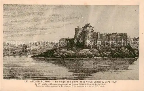 AK / Ansichtskarte Pornic_44 La Plage des Bains et le vieux Chateau 