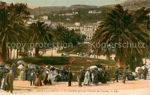 AK / Ansichtskarte  Monte-Carlo_Monaco Les Jardins pris de lEntree du Casino 