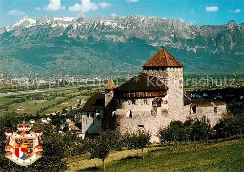 AK / Ansichtskarte 73814205 Liechtenstein_Fuerstentum Schloss Vaduz mit Schweizer Bergen 