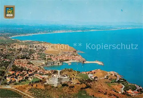 AK / Ansichtskarte Collioure_66_Pyrenees Orientales Vue generale aerienne et Fort 
