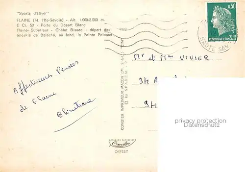 AK / Ansichtskarte Flaine Porte du Desert Blanc 