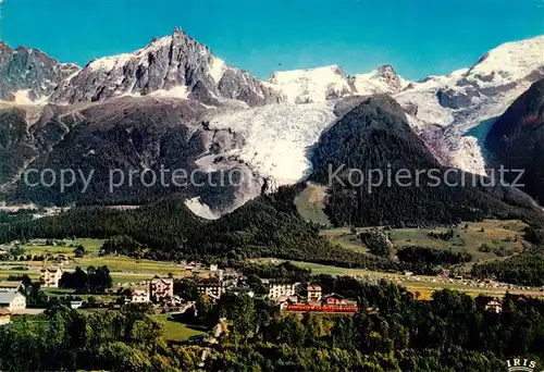 AK / Ansichtskarte Chamonix_74_Haute Savoie Mont Blanc Les Bossons Vue generale Aiguille du Midi 