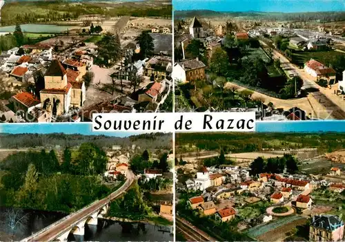 AK / Ansichtskarte Razac sur l_Isle_24_Dordogne Eglise et la Place Ste Marie Route de Bordeaux Le Pont de Gravelle La mairie et vue generale aerienne 