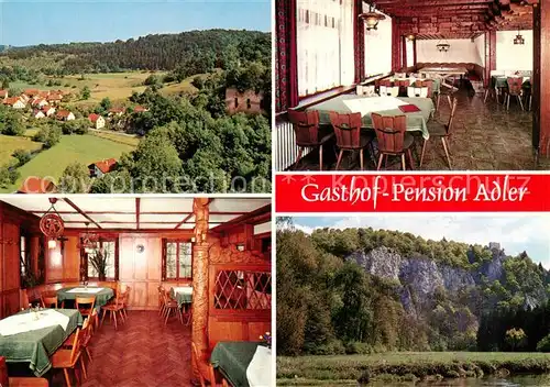 AK / Ansichtskarte 73814307 Anhausen_Hayingen Gasthof Pension Adler Gaststube Panorama Anhausen Hayingen