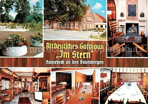 AK / Ansichtskarte 73814309 Herkentrup Altdeutsches Gasthaus Im Stern Gastraeume Kegelbahn Park Herkentrup