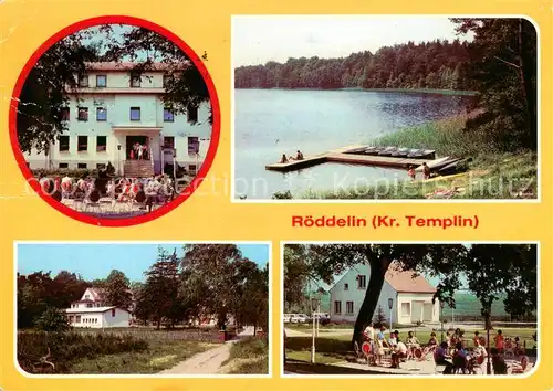 AK / Ansichtskarte  Roeddelin_Templin Ferienheim Suedharz Terrasse und Hauptgebaeude Am Grossen Mahlgastsee Panorama Park mit Terrasse 