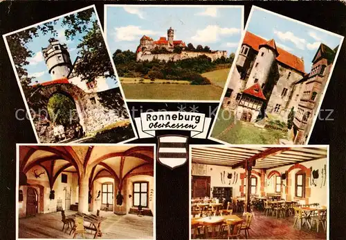 AK / Ansichtskarte 73814326 Ronneburg_Hessen Burg Teilansichten Gaststaette Restaurant Ronneburg Hessen