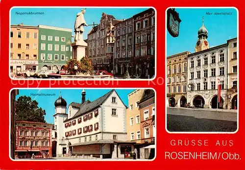 AK / Ansichtskarte  Rosenheim__Bayern Nepomukbrunnen Heimatmuseum Max Josefsplatz 