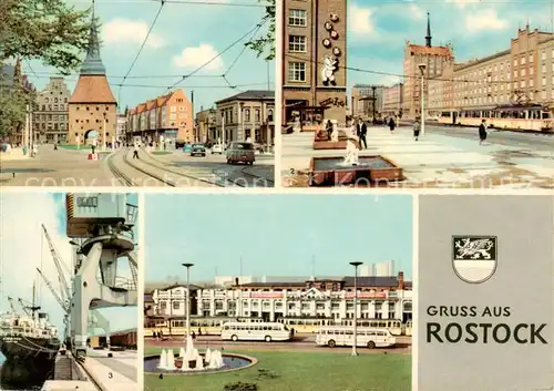 AK / Ansichtskarte  Rostock Steintor Lange Strasse ueberseehafen Hauptbahnhof 