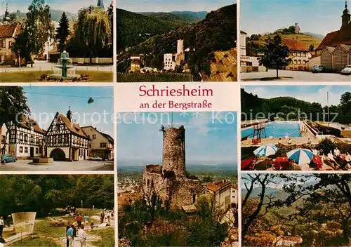 AK / Ansichtskarte  Schriesheim Teilansichten Minigolf Burgruine Schwimmbad Schriesheim