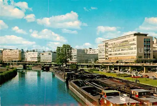 AK / Ansichtskarte  Saarbruecken Berliner Promenade Frachtschiffe Saarbruecken