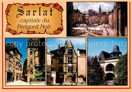 AK / Ansichtskarte Sarlat en Perigord_24_Dordogne La place de la Liberte Hotels Plamon et Vassal Maison La Boetie Le Presidial 