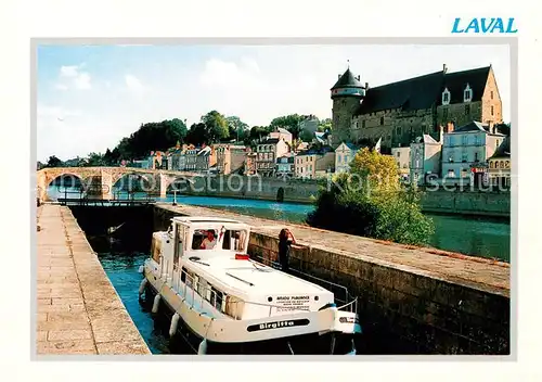 AK / Ansichtskarte Laval_53_Mayenne Passage dune ecluse sur la sarthe et le vieux chateau demeure medievale des contes de Laval 