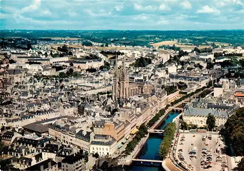 AK / Ansichtskarte Quimper_29_Finistere Vue generale aerienne la Cathedrale lancien eveche et l Odet 