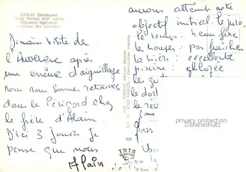 AK / Ansichtskarte Sarlat en Perigord_24_Dordogne Hotel Plamon Denomme egalement Maison des Consuls 