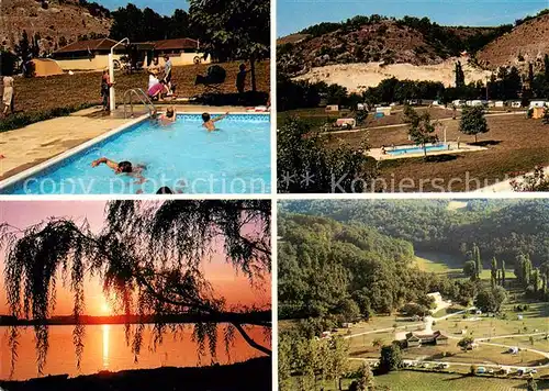 AK / Ansichtskarte St Pompont_24_Dordogne Camping Le Trel Vue generale installations sanitaires la piscine coucher de soleil sur un etang 