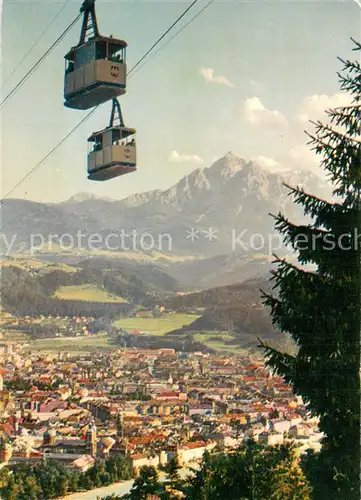 AK / Ansichtskarte 73814598 Seilbahn_Cable-Car_Telepherique Innbruck Nordkettenbahn Wagenkreuzung 