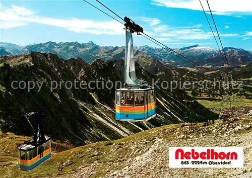 AK / Ansichtskarte 73814615 Seilbahn_Cable-Car_Telepherique Nebelhorn Obersdorf Allgaeu 