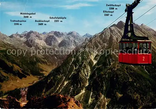 AK / Ansichtskarte  Seilbahn_Cable-Car_Telepherique Mittelberg Kleines Walsertal Zwoelferkopf  