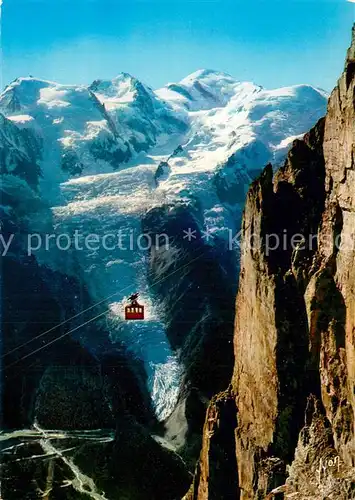 AK / Ansichtskarte 73814625 Seilbahn_Cable-Car_Telepherique Couleurs et Lumiere de France Massif du Mont Blanc 