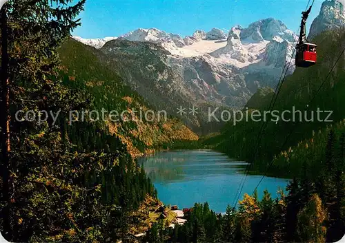 AK / Ansichtskarte 73814629 Seilbahn_Cable-Car_Telepherique Gosaukamm Seilbahn  Gosau See Gablonzer Haus Hoher Dachstein 