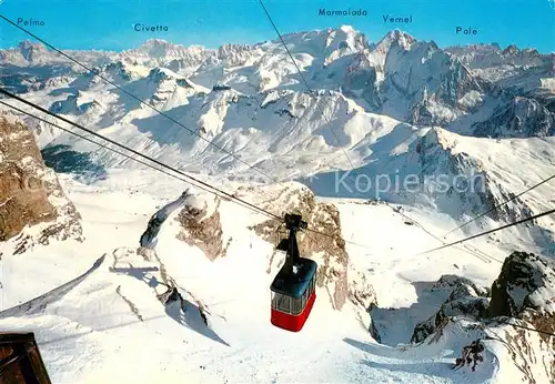 AK / Ansichtskarte  Seilbahn_Cable-Car_Telepherique Dolomiti Trentino Sass Pordoi 