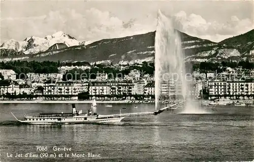 AK / Ansichtskarte  Dampfer_Binnenschifffahrt Geneve Mont Blanc 