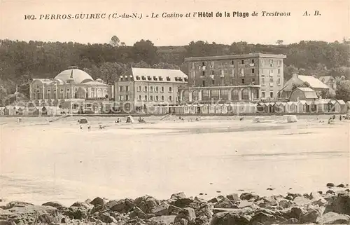 AK / Ansichtskarte Perros Guirec_22_Cotes d_Armor Le Casino et l Hotel de la Plage de Trestraou 