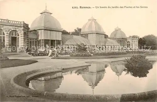 AK / Ansichtskarte Rennes_35 Bassin du Jardin des Plantes et les Serres 