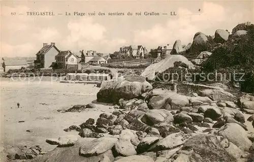 AK / Ansichtskarte Tregastel_22_Cotes d_Armor La plage vue des sentiers du Roi Grallon 