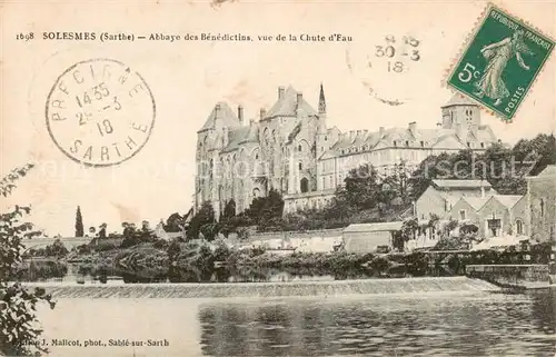 AK / Ansichtskarte Solesmes_72_Sarthe Abbaye des Benedictins vue de la Chute d Eau 