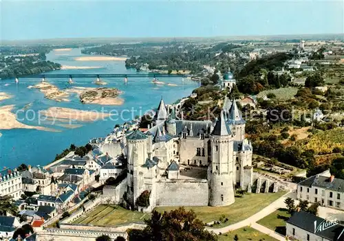 AK / Ansichtskarte Saumur_49 Le chateau et la Loire Vue aerienne 