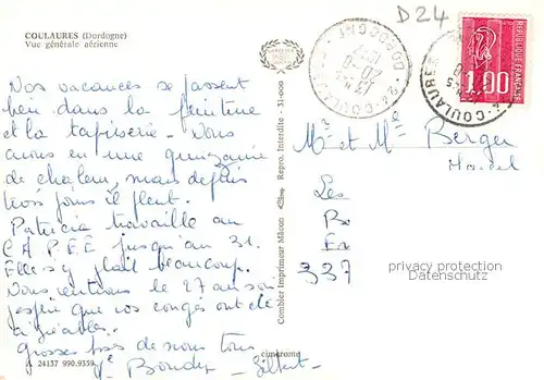 AK / Ansichtskarte Coulaures Vue generale aerienne Coulaures