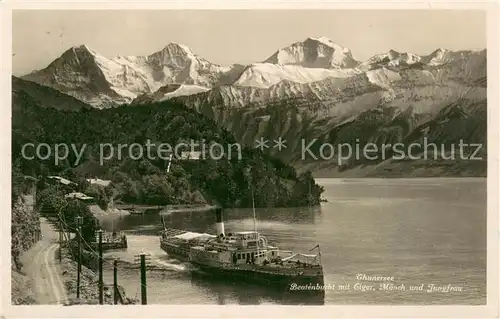 AK / Ansichtskarte  Dampfer_Seitenrad Thunersee Beatenbucht 