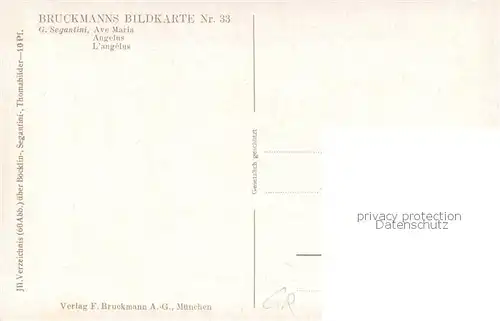 AK / Ansichtskarte  Segantini_Giovanni Bruckmanns Bildkarte Nr.33  Ave Maria  