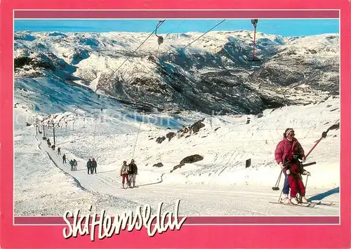 AK / Ansichtskarte  Skilift_Schlepplift_Remontees-Mecaniques Ski Hemsedal  