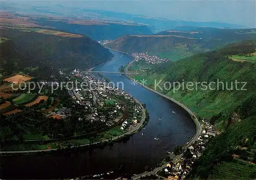 AK / Ansichtskarte  Loef_Loef_Mosel Fliegeraufnahme mit Alken und Brodenbach 