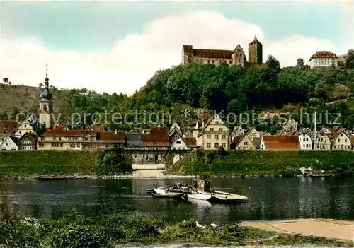 AK / Ansichtskarte  Rothenfels_Unterfranken Mainpartie mit Burgblick Rothenfels Unterfranken