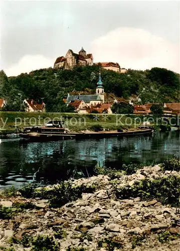 AK / Ansichtskarte 73814950 Rothenfels_Unterfranken Mainpartie mit Burg Rothenfels Unterfranken