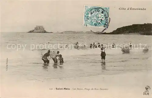 AK / Ansichtskarte Saint Malo_35 Les Bains Plage de Bon Secours 