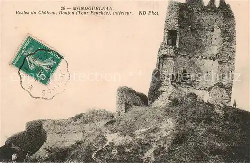 AK / Ansichtskarte Mondoubleau Restes du Chateau Donjon Tour Penchee interieur Mondoubleau