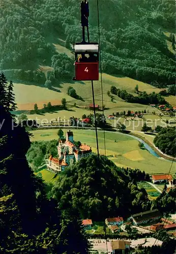 AK / Ansichtskarte  Seilbahn_Cable-Car_Telepherique Kampenwandbahn Schloss Hohenaschau Chiemgau 